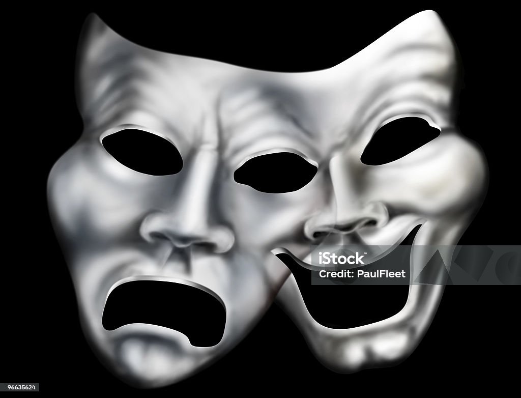 Merging theater masks  Acting - Performance Stock Photo