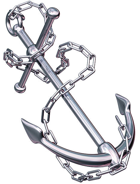 Modern Anchor And Chain Stock Photo - Download Image Now - Anchor