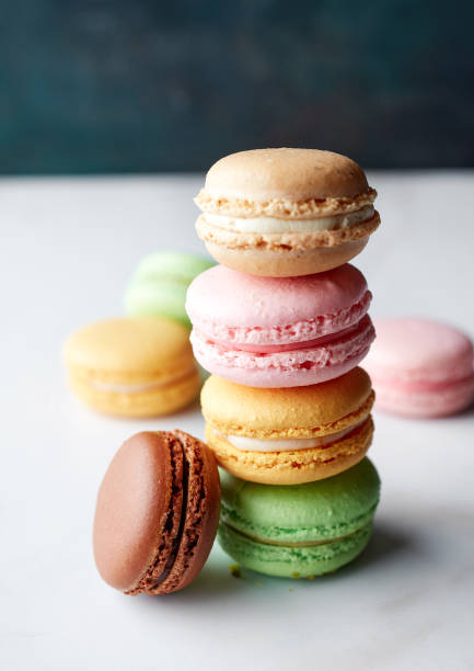 istock Stack of colorful french macarons 966364276