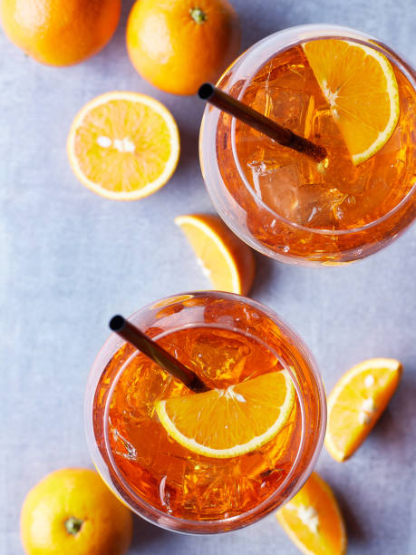 Two glasses of Spritz cocktail