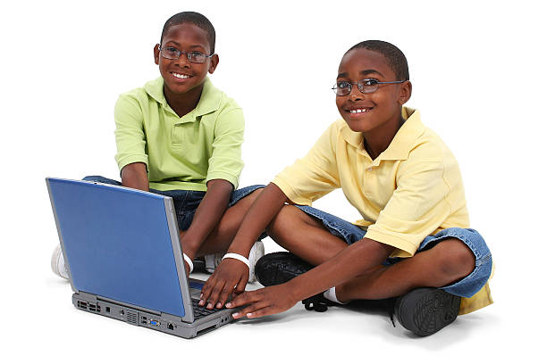 Free picture: Kids using laptop computers, a vector-style illustration ...