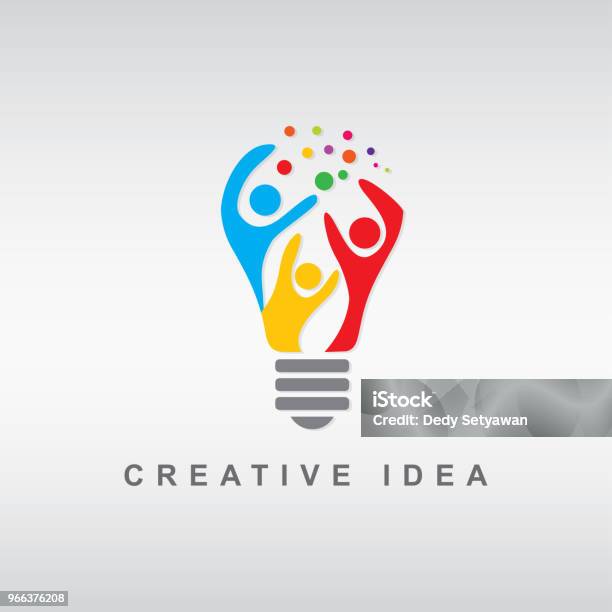 Abstract People Bulb Stock Illustration - Download Image Now - Logo, Inspiration, Ideas