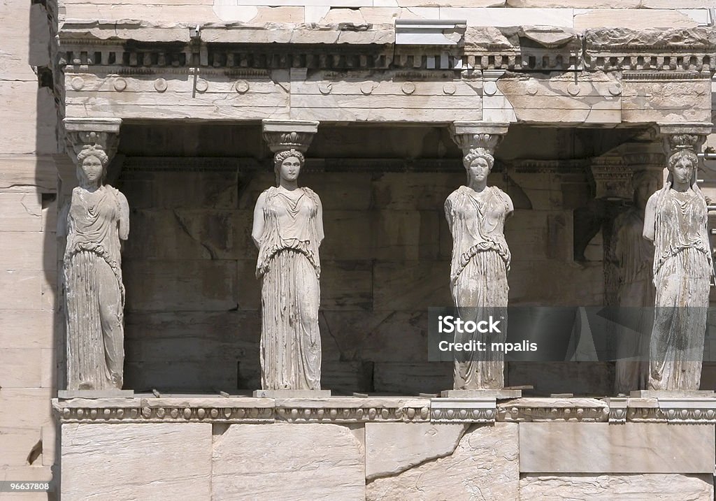 Weranda z Caryatids - Zbiór zdjęć royalty-free (Grecja)