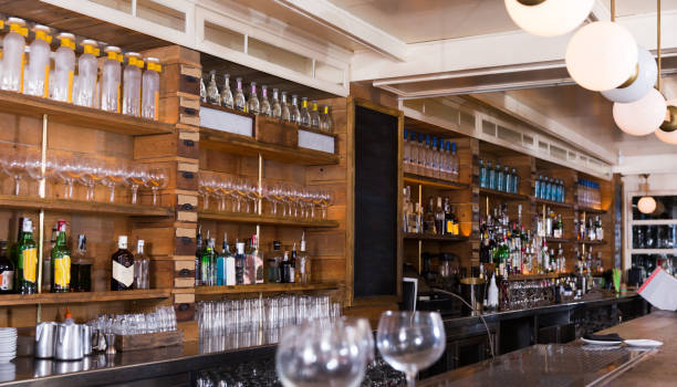 istock Image of modern bar in night restaurant 966381518