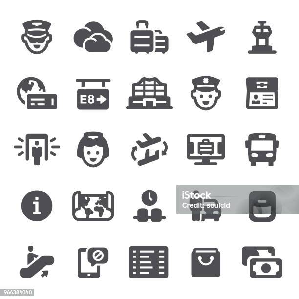 Airport Icons Stock Illustration - Download Image Now - Suitcase, Icon Symbol, Duty Free