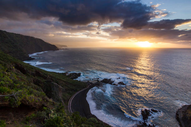 istock sunset on tenerife island with view on ocean with waves 966390148