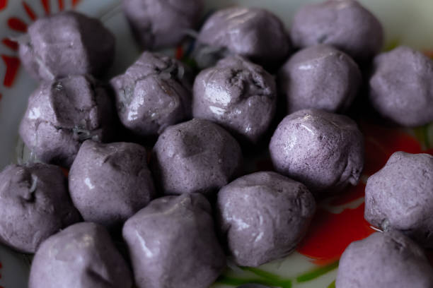Thai bakery in shape of ball with purple color, homemade bakery