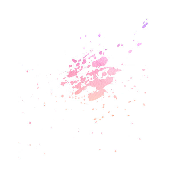 istock Watercolor pink texture splatter isolated on the white background. Hand painted spray effect 966395228