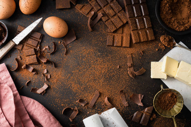 istock Ingredients for cooking chocolate pastry from above 966411936