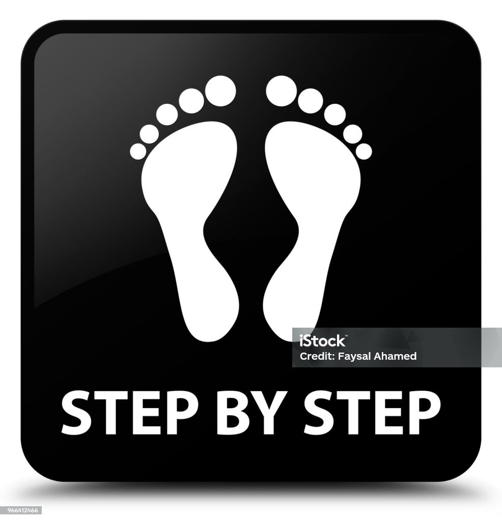 Step By Step Black Square Button Stock Illustration - Download Image ...