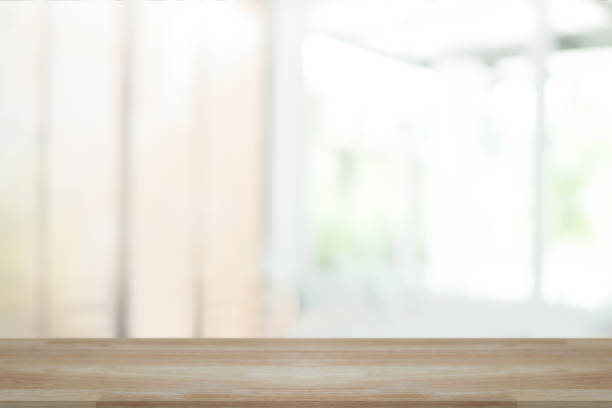 istock Empty wooden table and window room interior decoration background, product montage display,can be used for display or montage your products.Mock up for display of product. 966419726