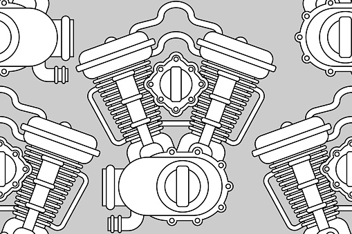 Tools Racing Motor Pattern Engine Bike Pattern Seamless Motor Motorcycle Background Vector ...