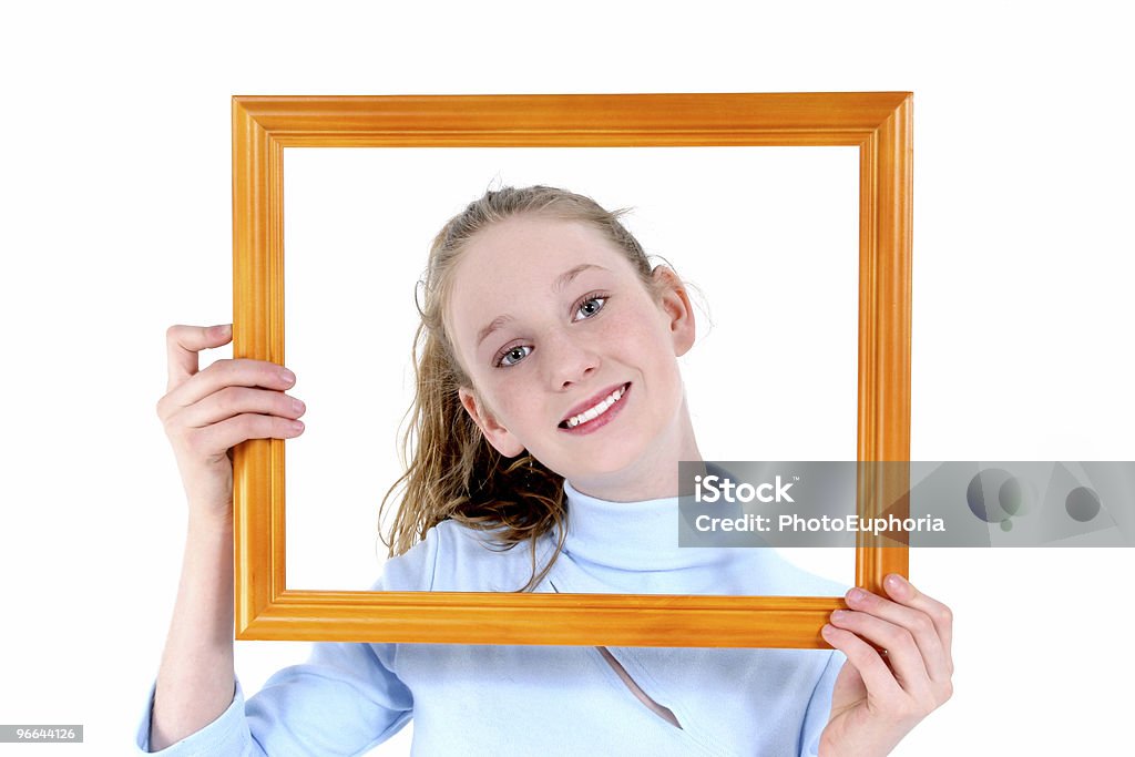 Beautiful Teen  In A Frame  Above Stock Photo