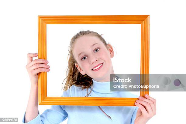 Beautiful Teen In A Frame Stock Photo - Download Image Now - Above, Abstract, Beautiful People