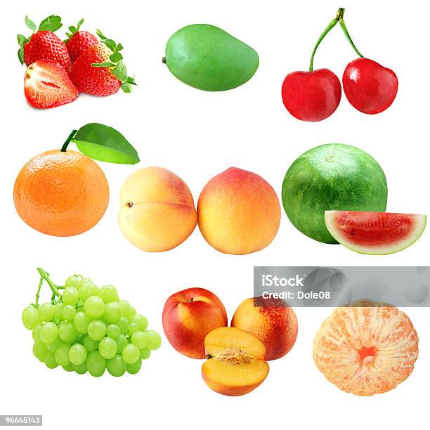 Zestaw Owoców - zdjęcia stockowe i więcej obrazów Białe tło - Białe tło, Fotografika, Mango