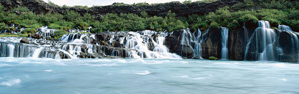 Hraunfossar waterfall  hraunfossar stock pictures, royalty-free photos & images
