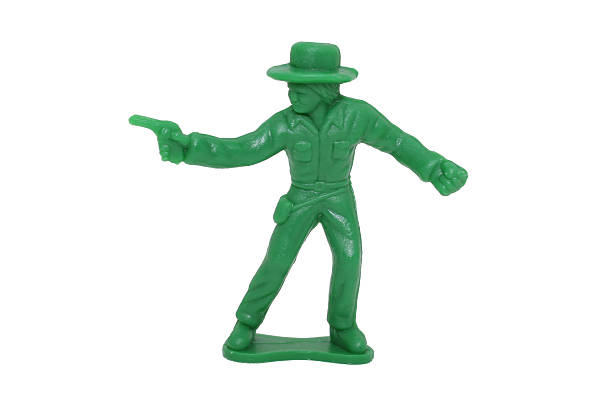игрушка зеленый cowboy - color image cowboy plastic people стоковые фото и изображения