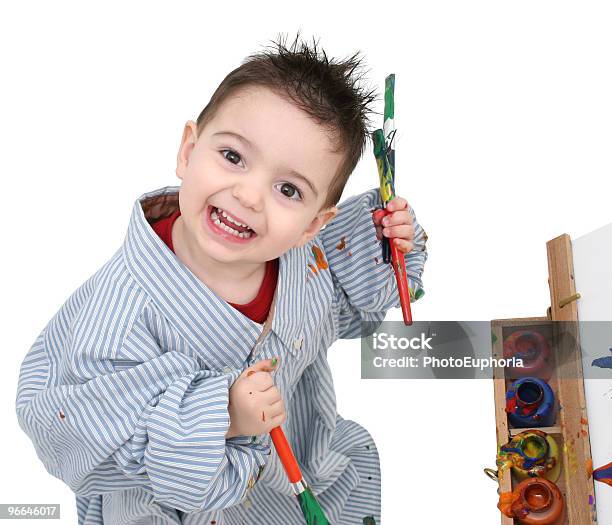 Boy Child Pintura 05 Foto de stock y más banco de imágenes de Alegre - Alegre, Aprender, Arte