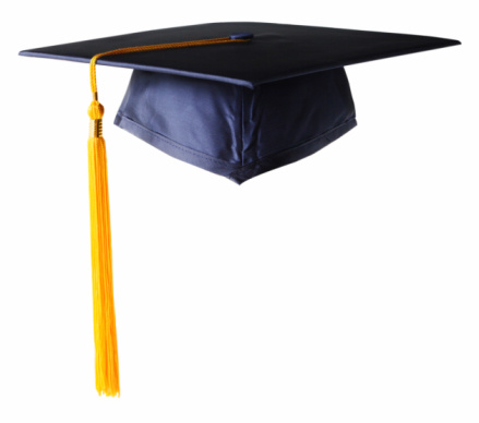 Graduation cap with golden tassel