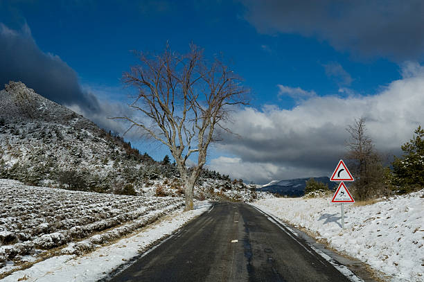 istock road of provence under snow and wind 96647629