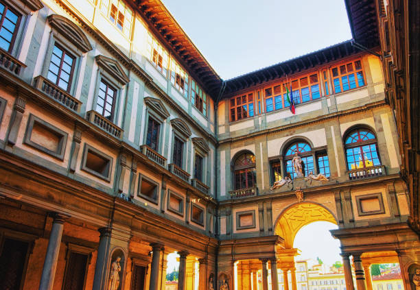 Florence, Italy - October 15, 2016: Arch in Piazzale degli Uffizi in Florence, Italy