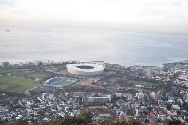 View over Cape Town with the famous stadion in Cape Town, South Africa