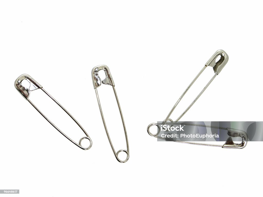 (02) Saftey pin - Foto stock royalty-free di Spilla da balia - Oggetto creato dall'uomo