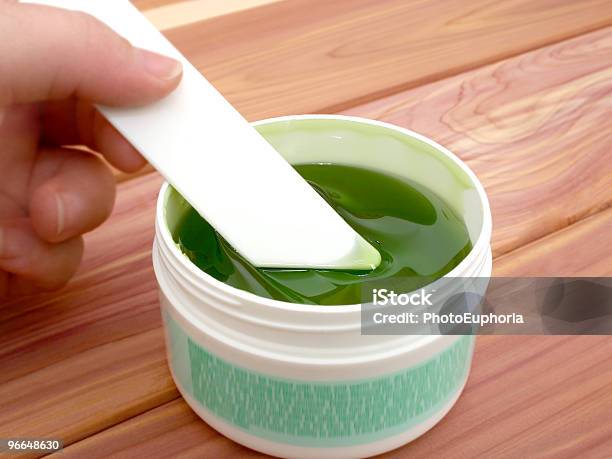 Jar Of Hair Removing Wax And Stick Stock Photo - Download Image Now - Color Image, Container, Green Color