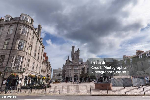 Mercat Cross And Gordon Highlanders Statue Stock Photo - Download Image Now - Aberdeen - Scotland, Scotland, City