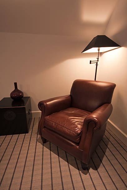 istock Brown leather armchair in a luxury apartment 96649393