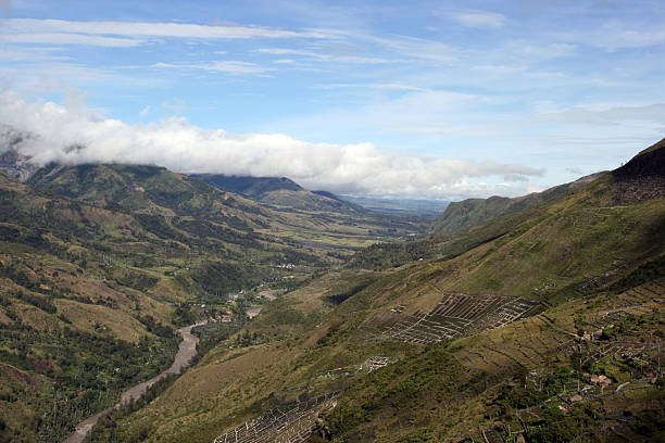 vue panoramique de baliem valley-papouasie, indonésie - dani photos et images de collection