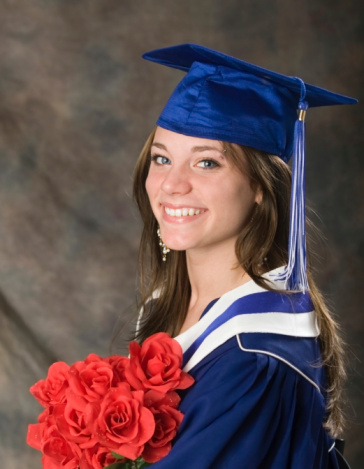 Portrait of female highschool grad student