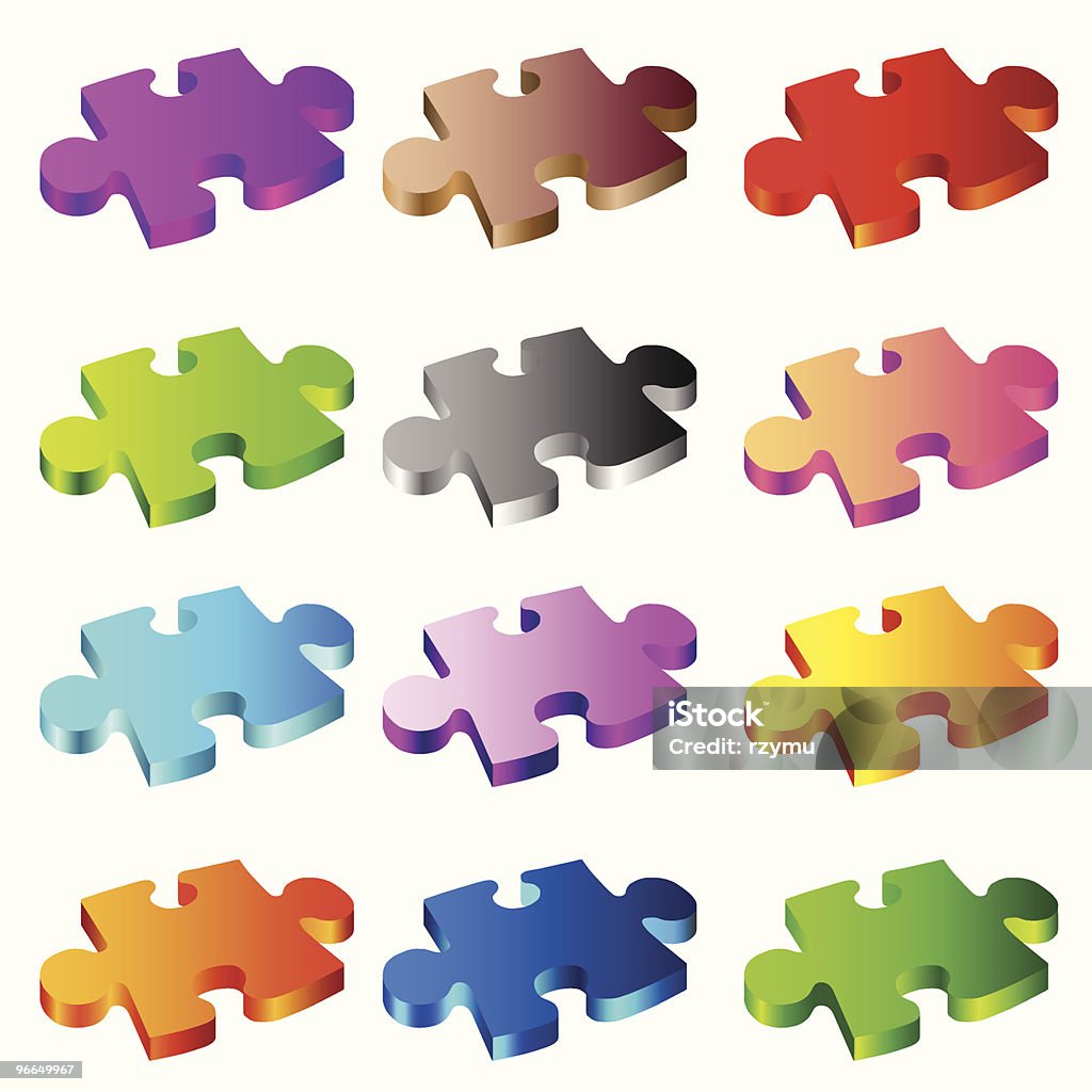 Puzzle - arte vettoriale royalty-free di Blu