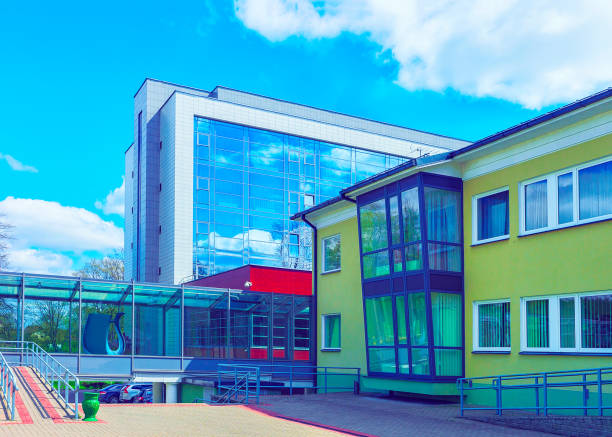 istock Buildings in Druskininkai spa town toned 966512902