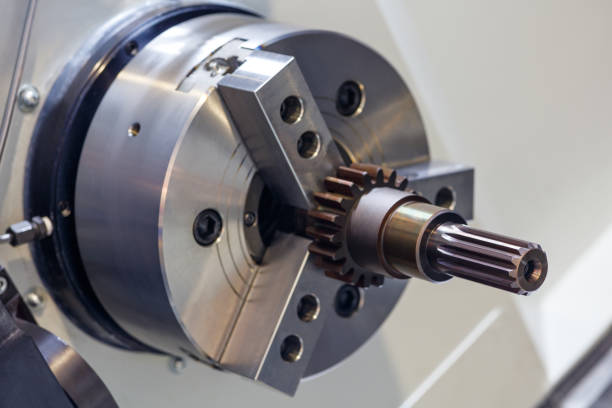 istock Manufacturing CNC professional lathe machine. Industrial concept. 966514170