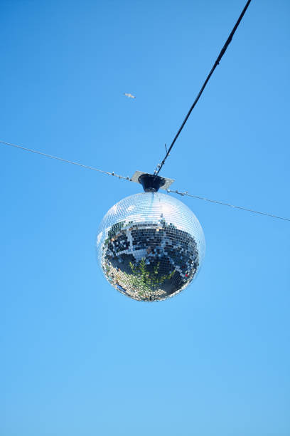 Shiny disco ball at the beach club