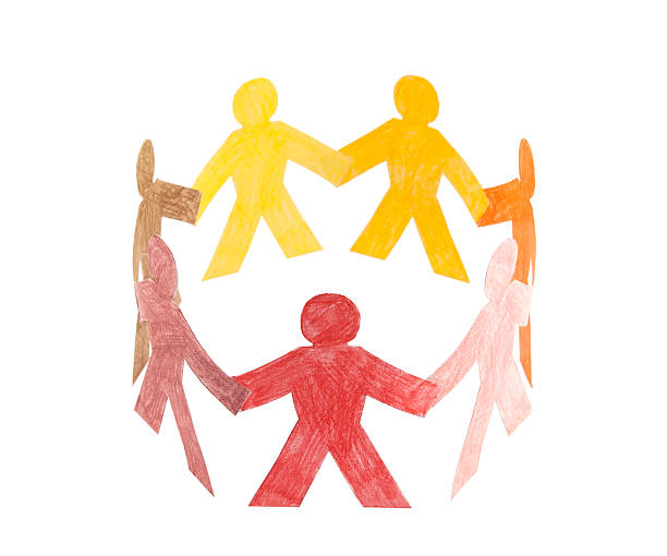 istock Circle of colourful people with clipping path 96652948