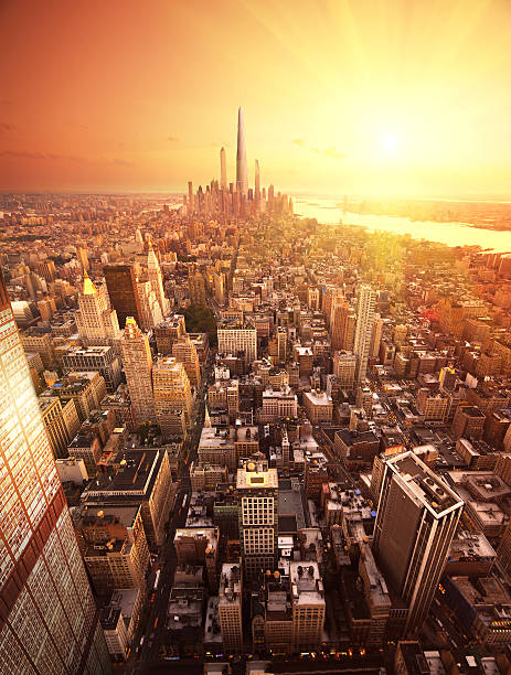 нью-йорк - new york city sunrise new york state usa стоковые фото и изображения