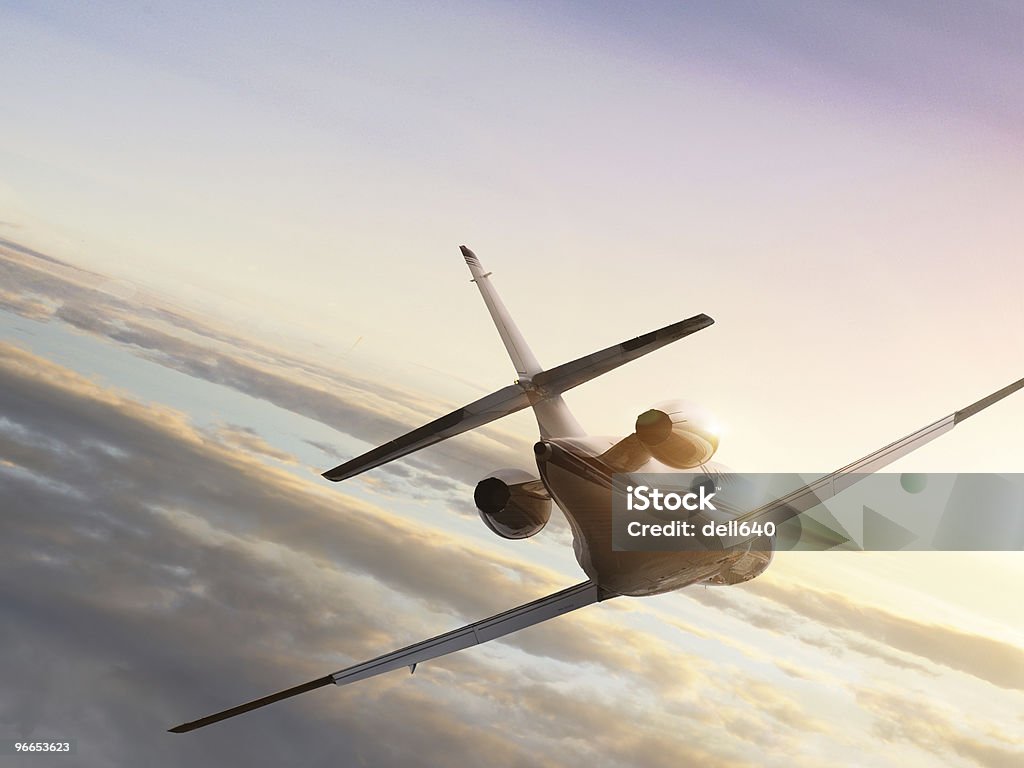 Voando no céu - Foto de stock de Avião particular royalty-free