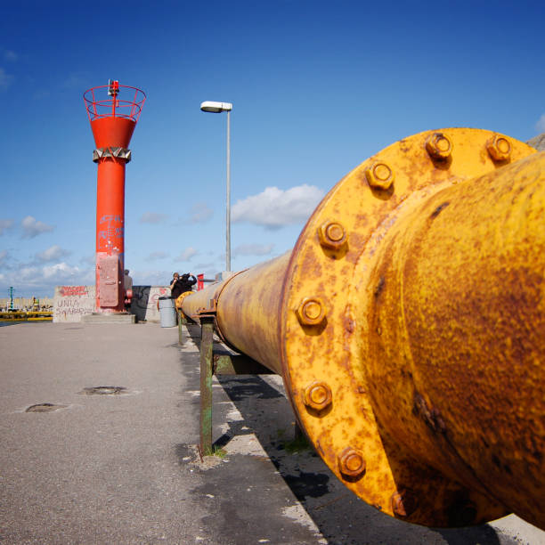 istock Yellow pipline and red lighthouse 96653852
