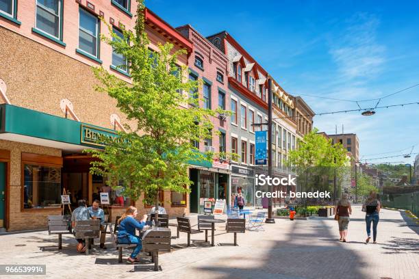 Downtown Ithaca New York State Usa Stock Photo - Download Image Now - Ithaca, New York State, Finger Lakes