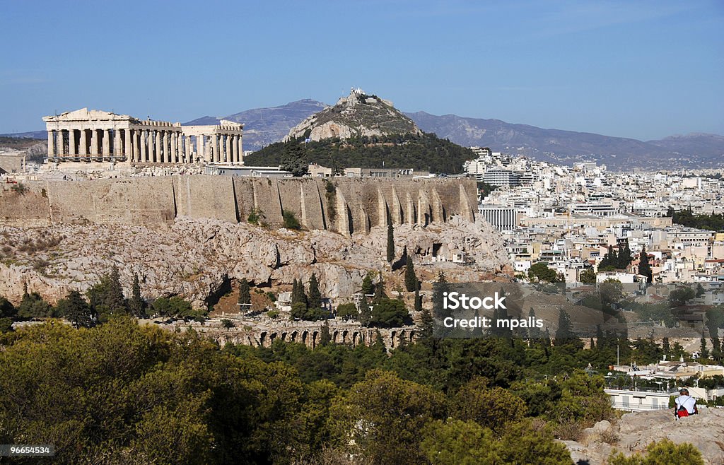 Athens and Acropolis Hill  Acropolis - Athens Stock Photo