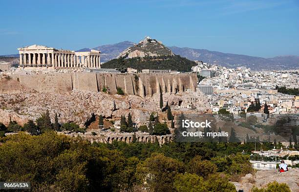 Athens And Acropolis Hill Stock Photo - Download Image Now - Acropolis - Athens, Ancient, Archaeology