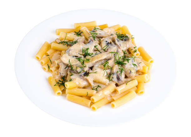istock Pasta with creamy mushroom sauce 966549432
