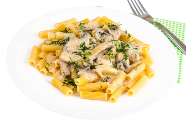 istock Pasta with creamy mushroom sauce 966549788