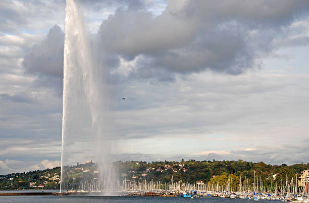 istock Geneva lake famous fountain 96654984