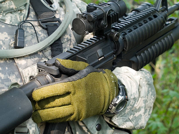 istock Soldier holding his rifle 96654992