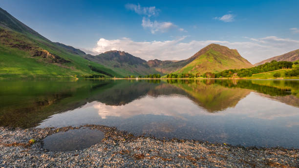 istock Sunset at calm lake in District Lake, England 966552052