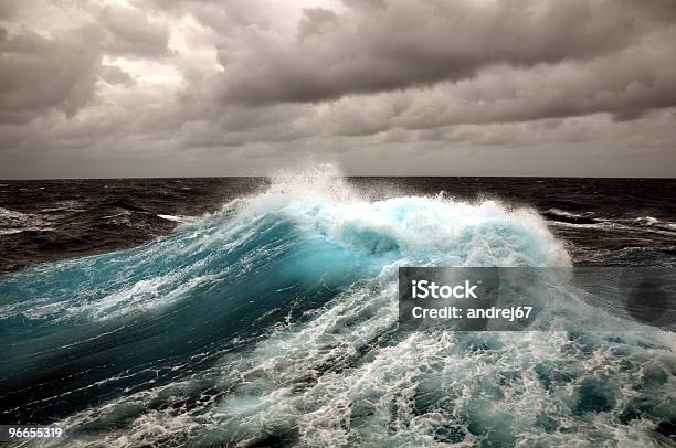 Wave At Sea Stock Photo - Download Image Now - Beauty In Nature, Blue, Breaking Wave