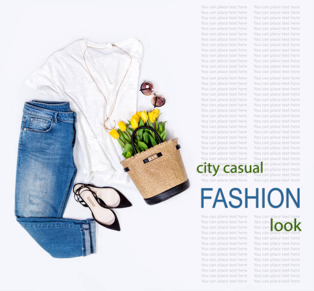 istock Spring summer basic denim casual city trend outfit for woman 966554862